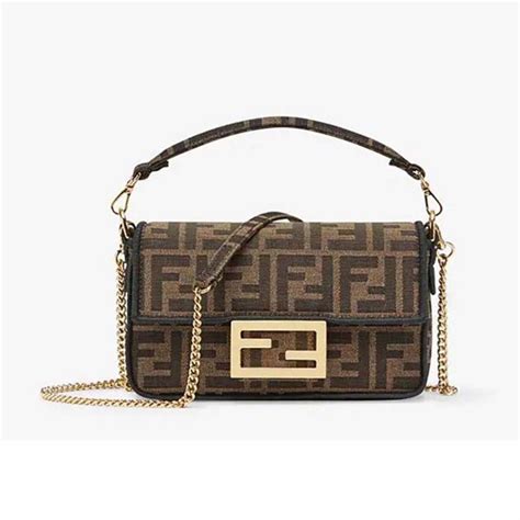 fendi be baguette mini bag|mini baguette brown fabric bag.